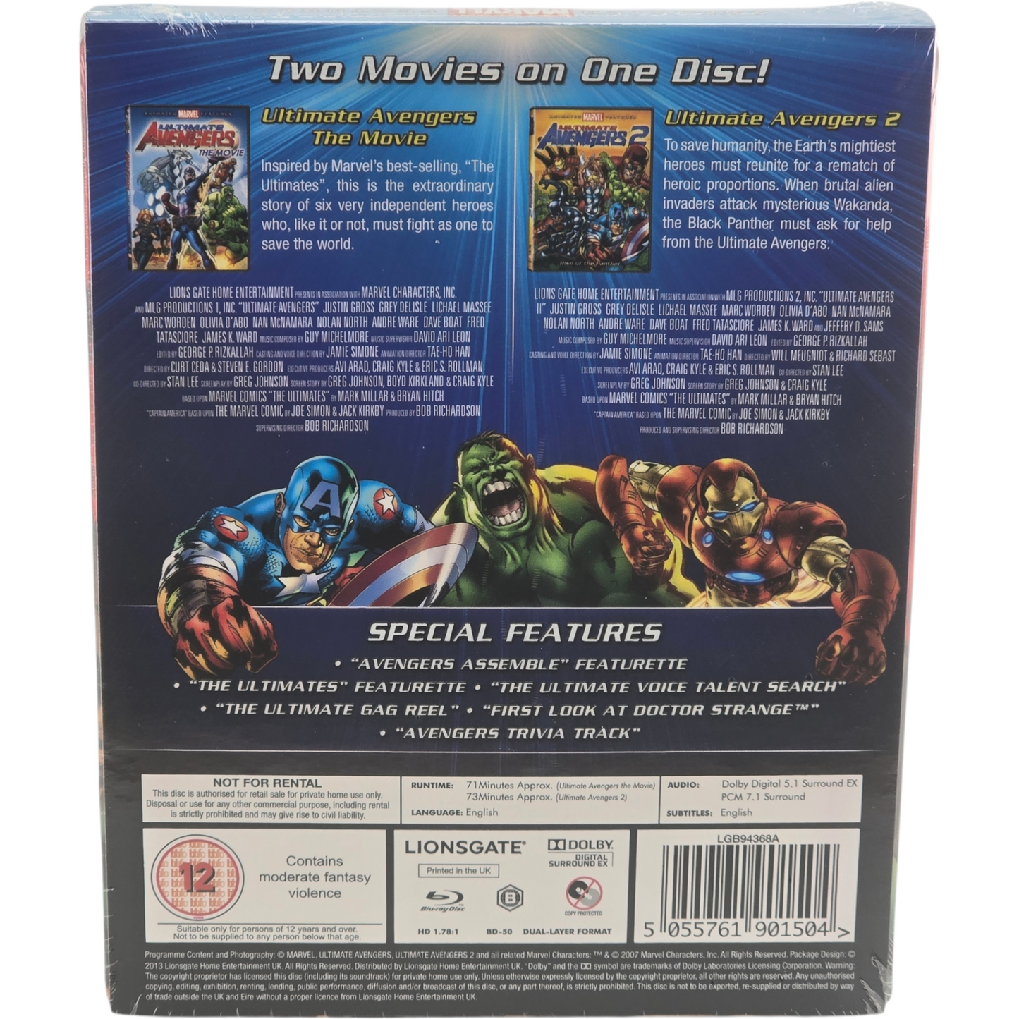 Ultimate Avengers 1 + 2 SteelBook Blu-ray 2 Films Zavvi Tirage limité Zone B