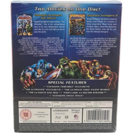 Ultimate Avengers 1 + 2 SteelBook Blu-ray Marvel Zavvi UK Zone B Animation