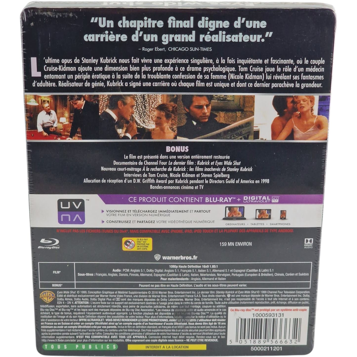 Eyes Wide Shut Blu-ray Steelbook Débossé Édi limitée rare 2014 Stanley Kubrick B