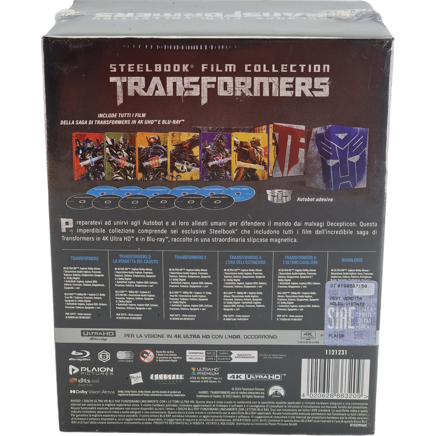 Transformers - Steelbook : 4K Ultra HD+Blu-ray 6-Film Coffret Collection Zone B