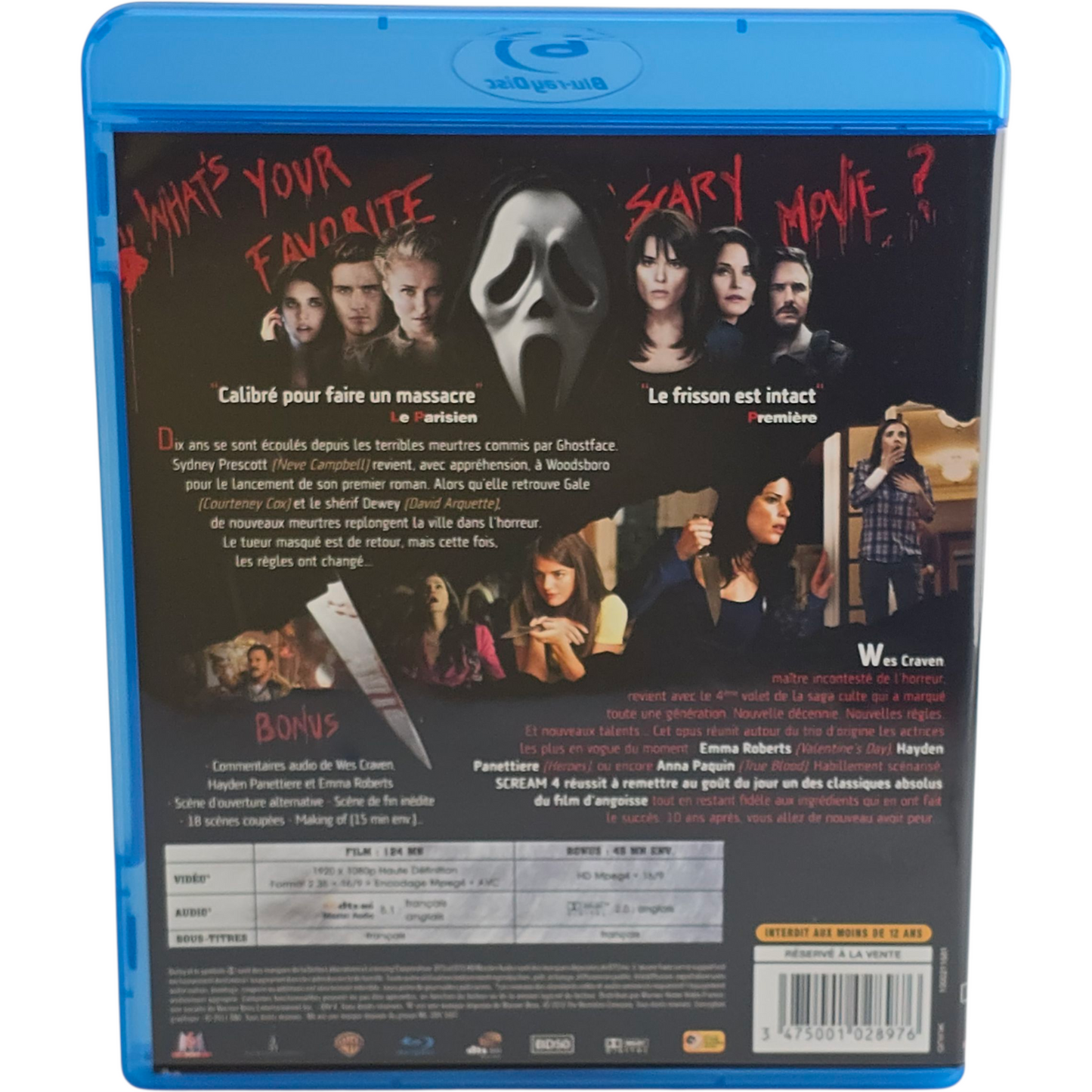 Scream 4 Blu-ray David Arquette, Neve Campbell, Courteney Cox Zone B