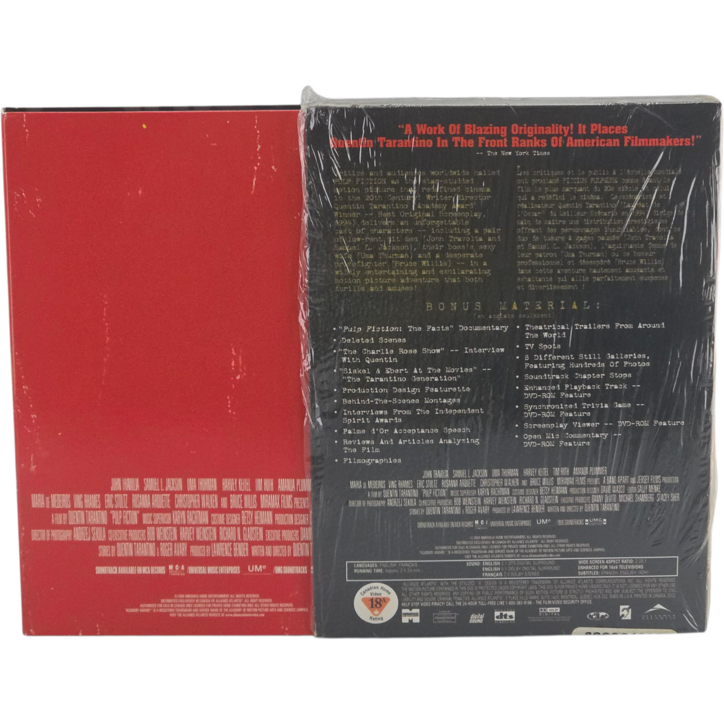 Pulp Fiction DVD DigiPack Collector's Edt John Travolta Zone 1  18- Canada Import