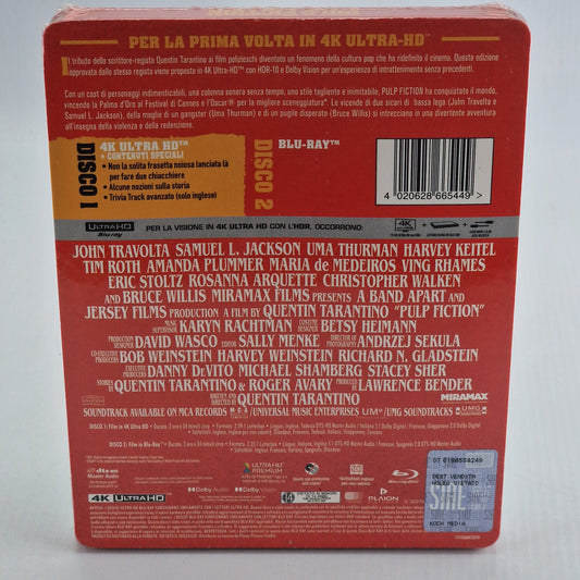 Pulp Fiction SteelBook 4K Blu-ray Italie VF 2.0 Dolby Vision Quentin Tarantino