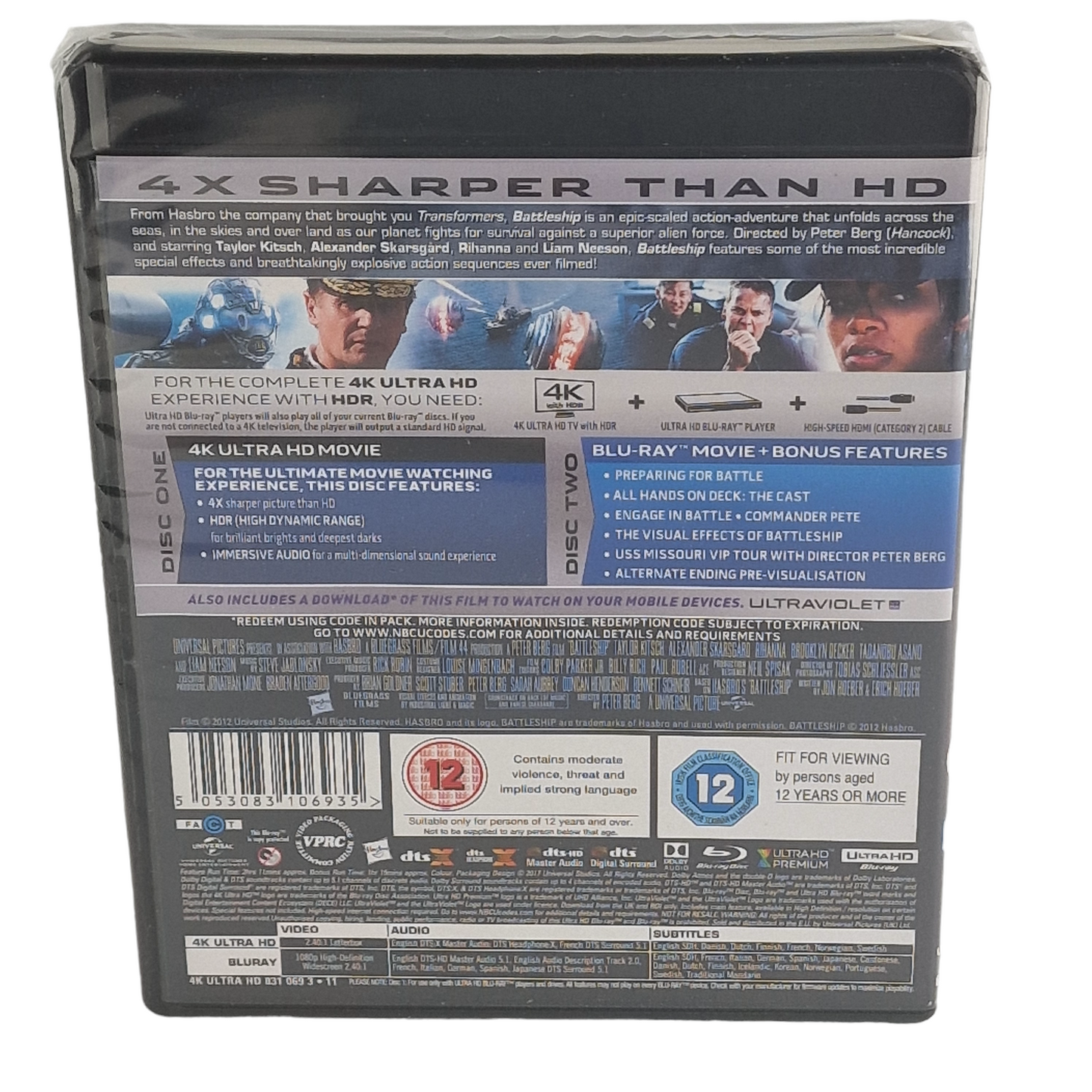 Battleship 2015 4K Ultra HD + Blu-ray Peter Berg 2017 Region B