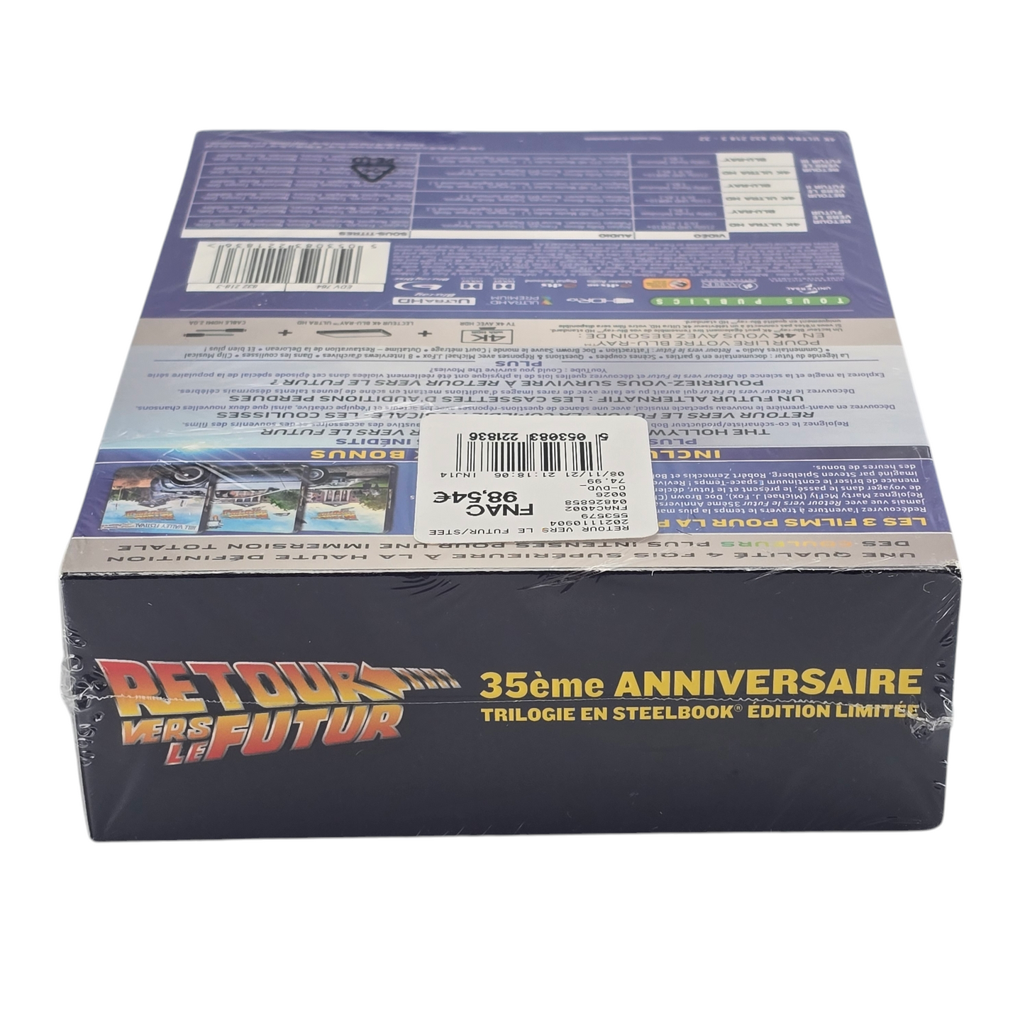 Retour vers Le Futur Trilogie 4K Blu-Ray SteelBook 35ème Anniversaire Zone 2
