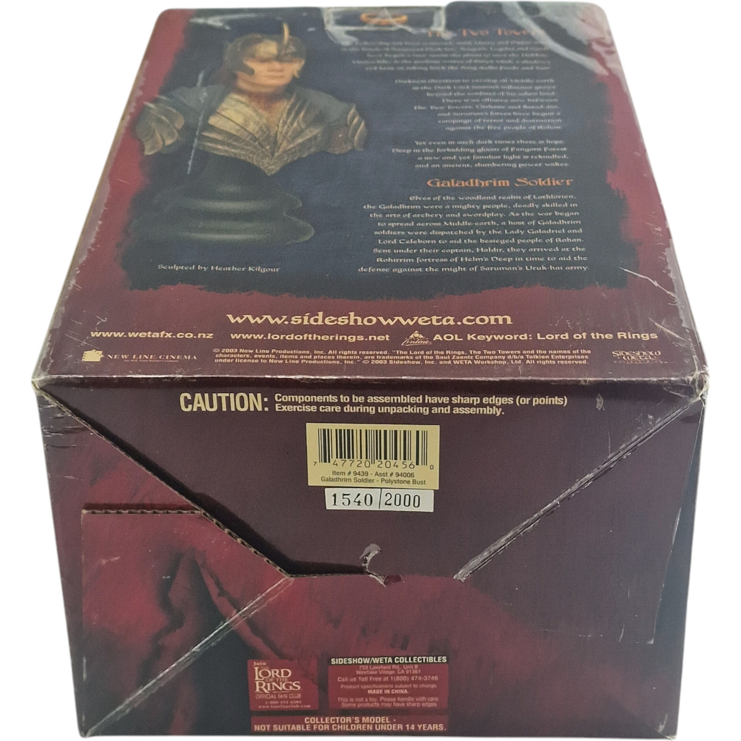 Seigneur des Anneaux Buste Resine Galadhrim Soldier Sideshow Weta 2000 EX Numéroté