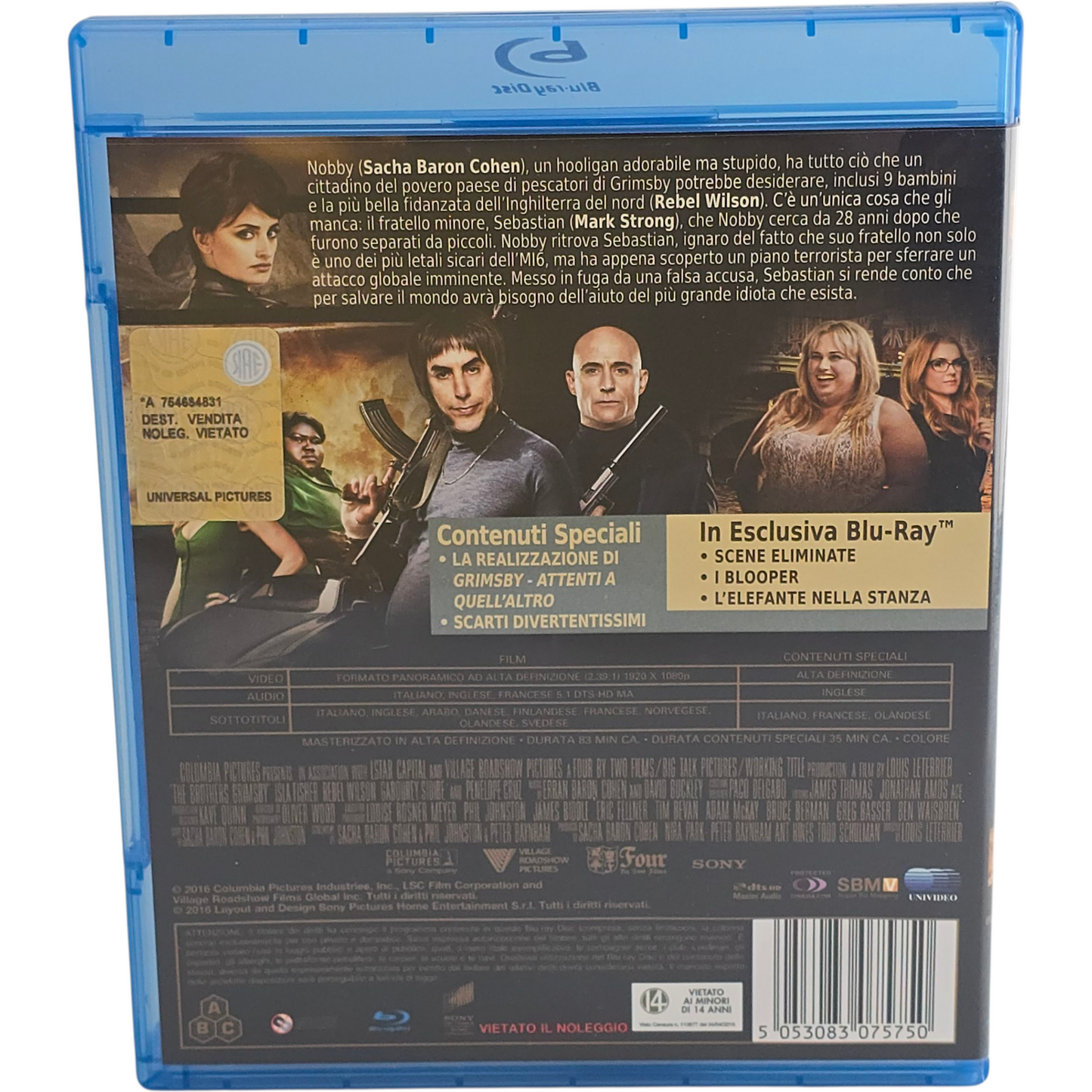 The Brothers Grimsby Blu-ray Sacha Baron Cohen, Mark Strong B