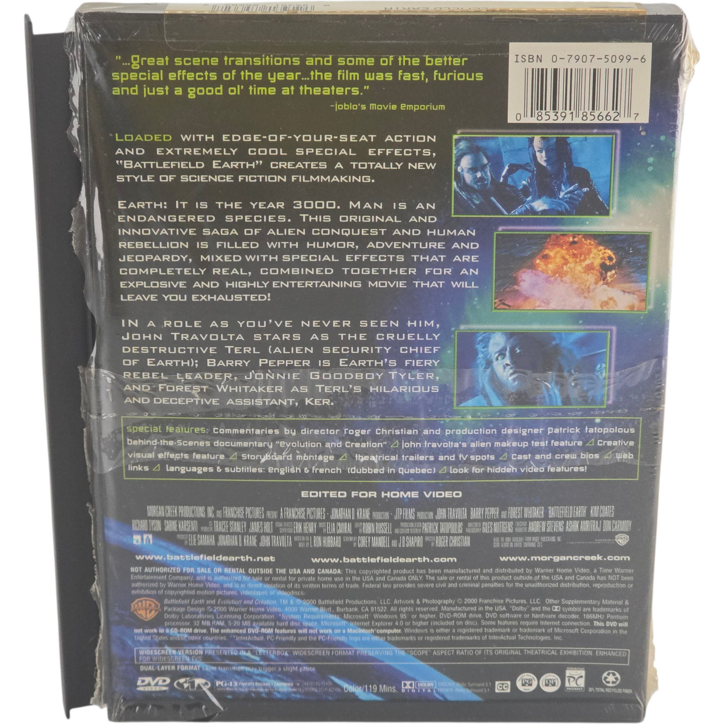 Battlefield Earth DVD Snap case John Travolta 2000 Zone 1 US Import