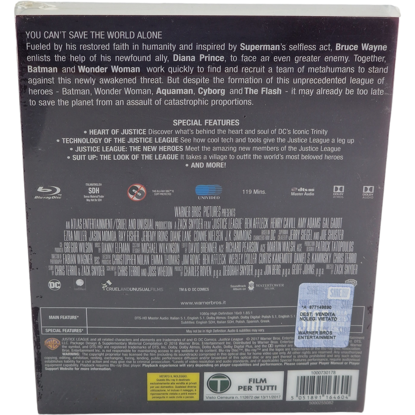 Justice League 4K Ultra HD +Blu-ray SteelBook Mondo X Ben Affleck 2020 Zone B