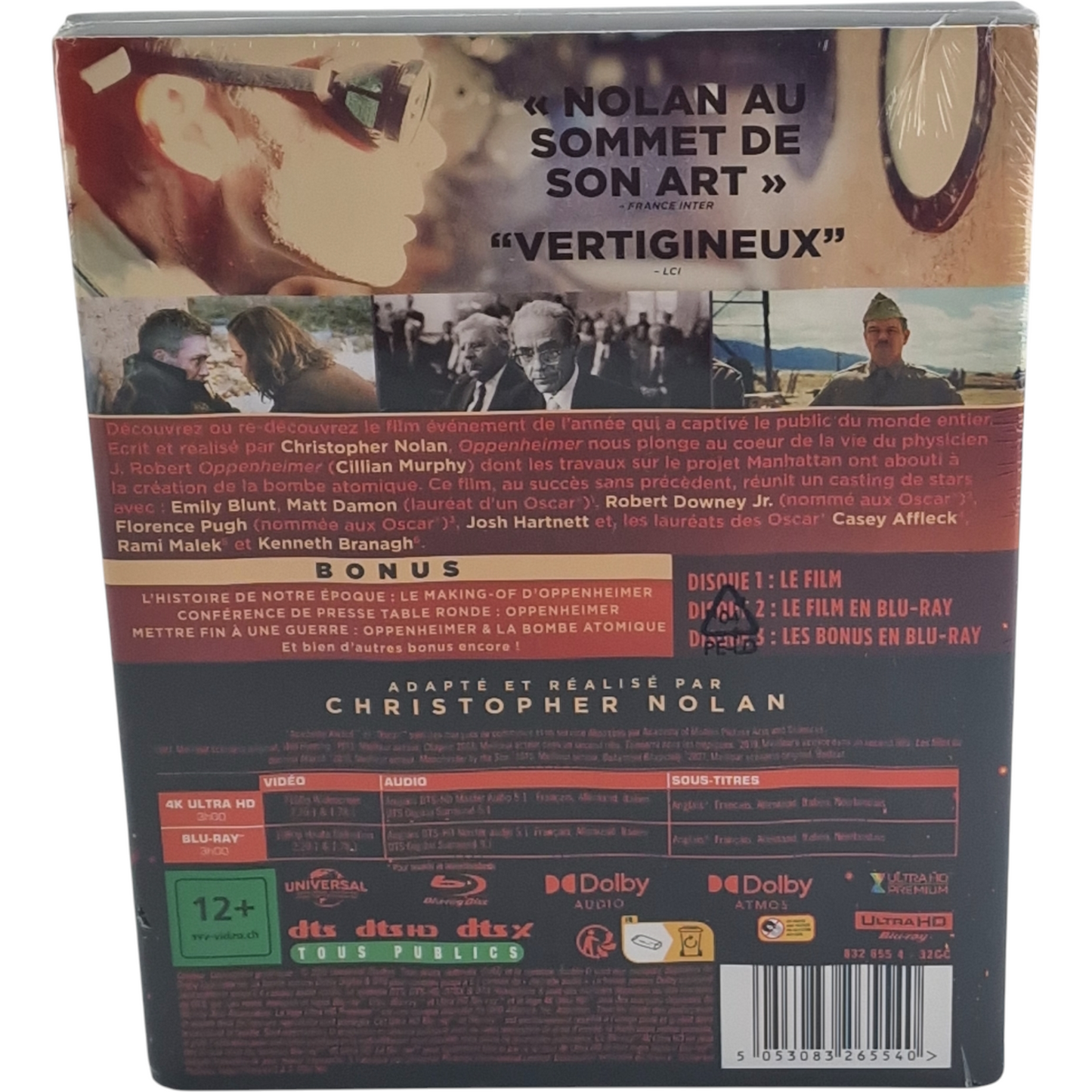Oppenheimer Steelbook Embossé Blu-ray 4K Ultra HD+ Blu-ray édition Éxlusif Fnac B