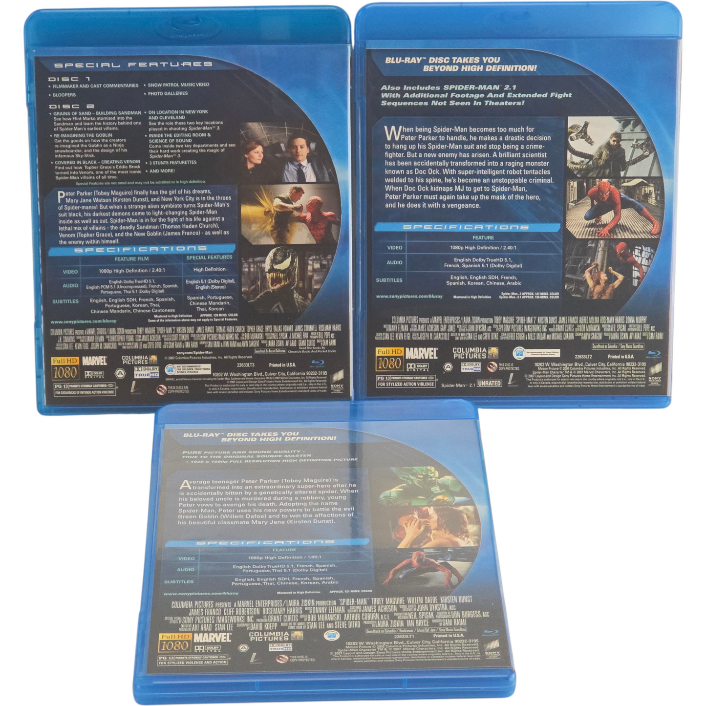 Spider-Man: Blu-ray The High Definition Trilogy 4 disques Zone 1 US Import