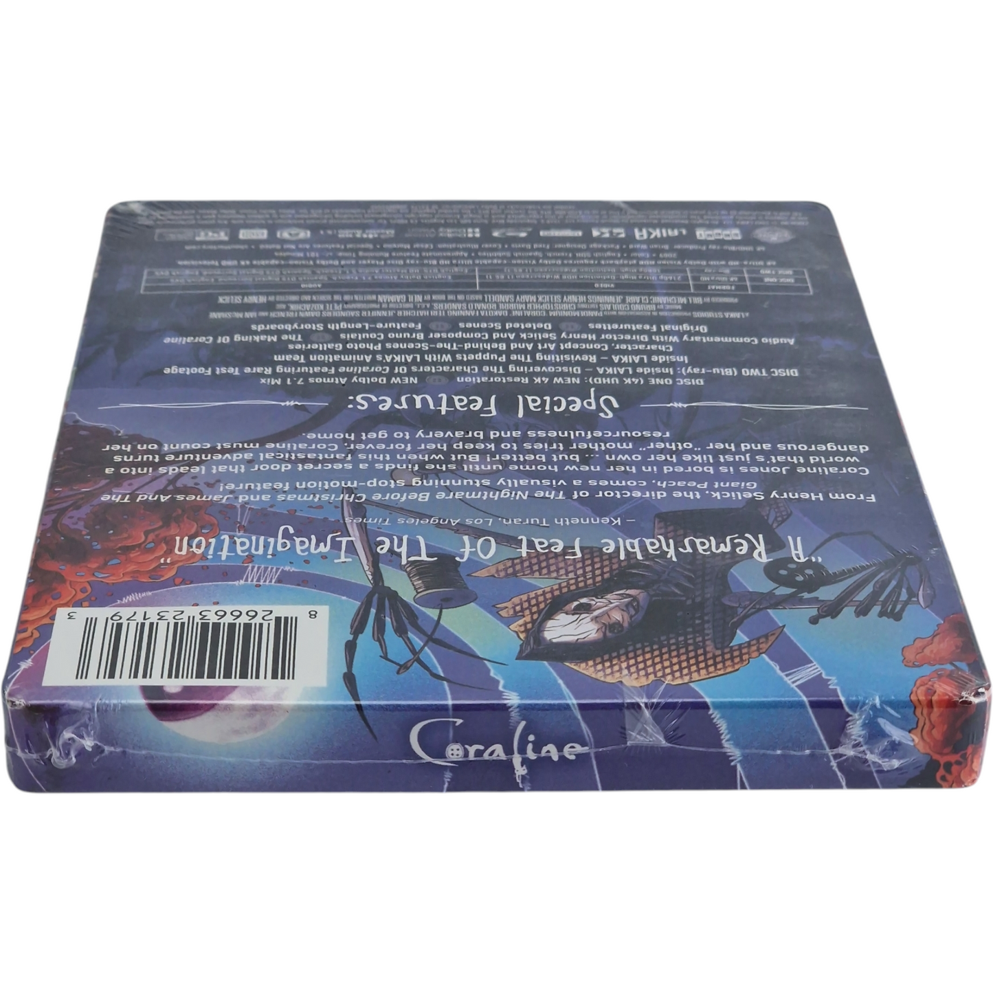 Coraline 2009 Steelbook Blu-ray 4K Ultra HD + Blu-ray Shout Factory 2022 Zone A