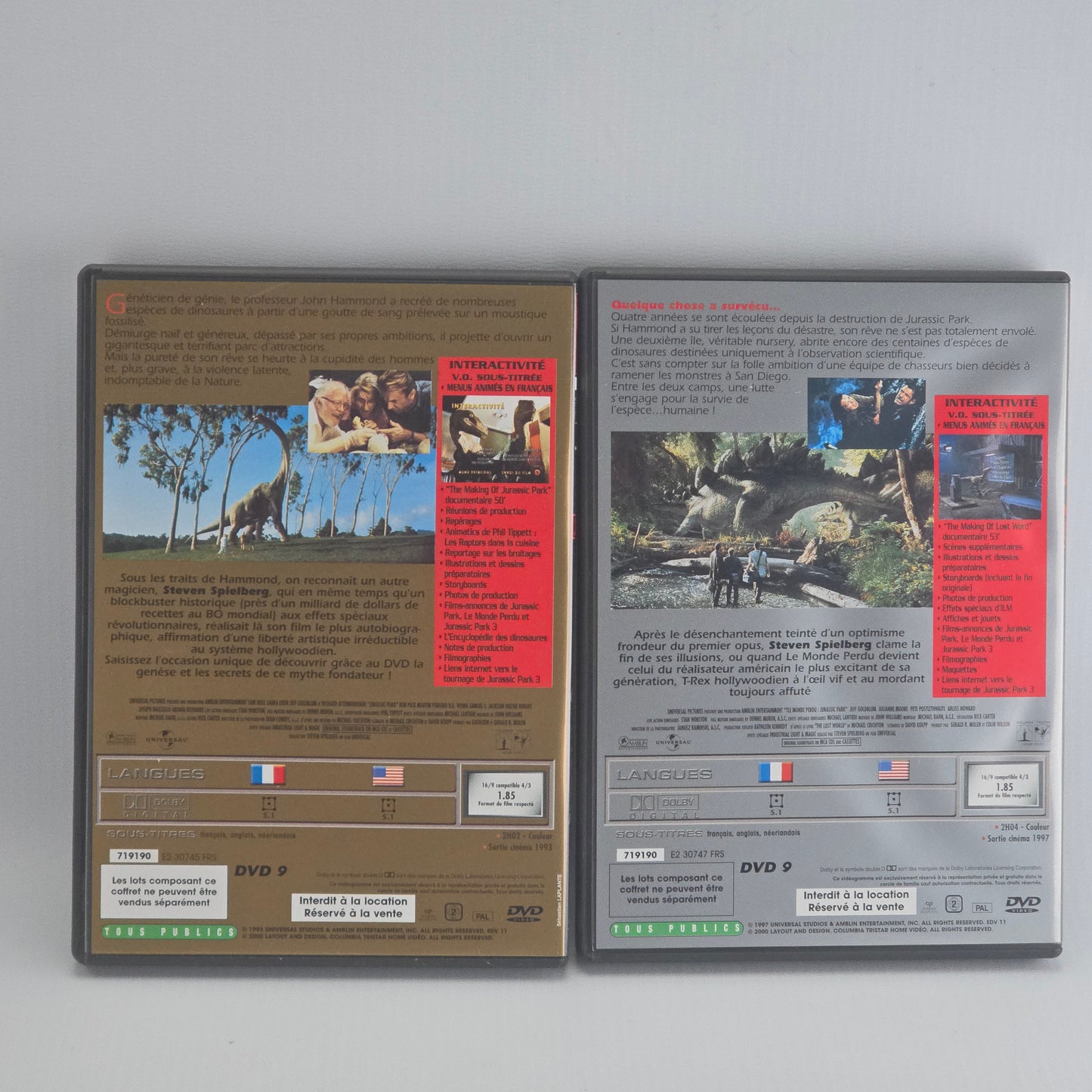 Coffret Silver Jurassic Park 2 DVD - Jurassic Park I / Jurassic Park II Region 2