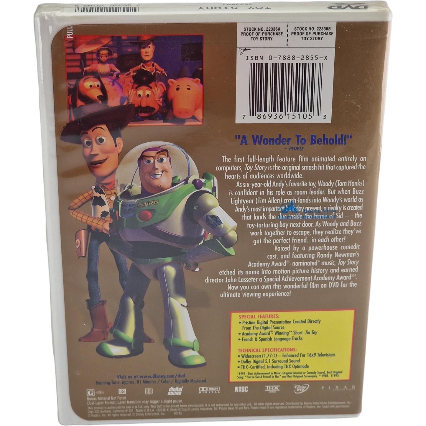 Toy Story 1995 DVD Collection Disney / Buena Vista Tom Hanks 2001 Zone 1