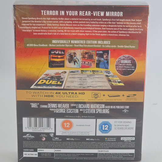 Duel SteelBook 4K UHD Collector Lenticulaire Numéroté 3000 Steven Spielberg UK