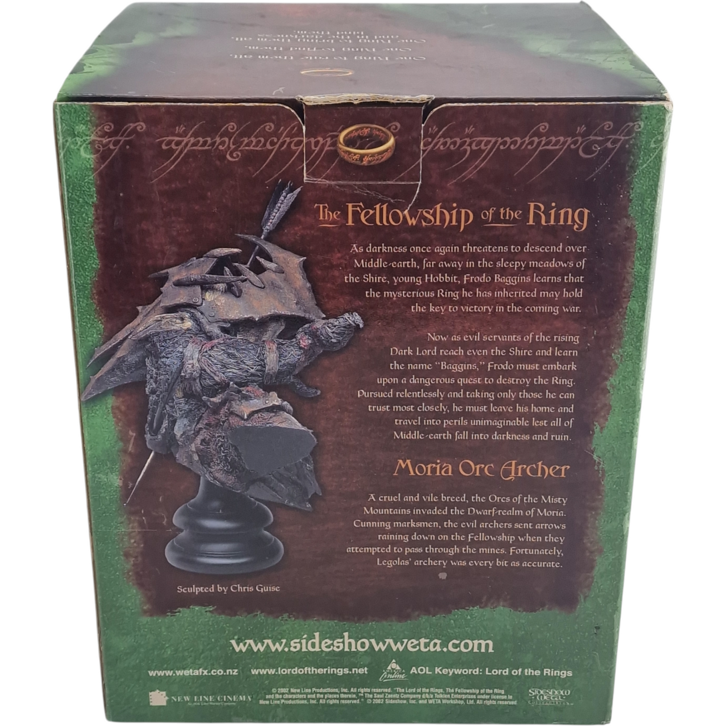 Seigneur des Anneaux Buste Polystone Moria Orc Archer Sideshow Weta
