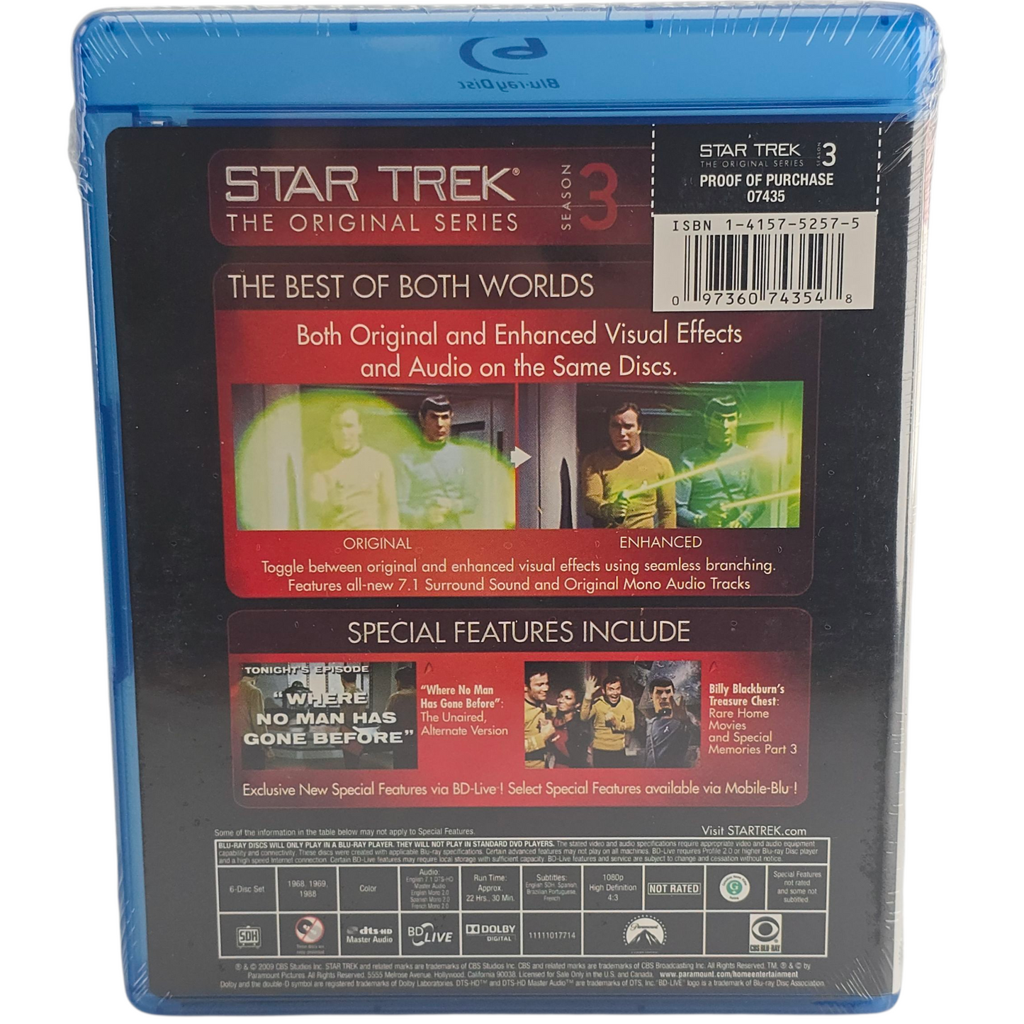 Star Trek -The Original Series: Season 3 Blu-Ray Zone 1 (1968–1969) Import USA