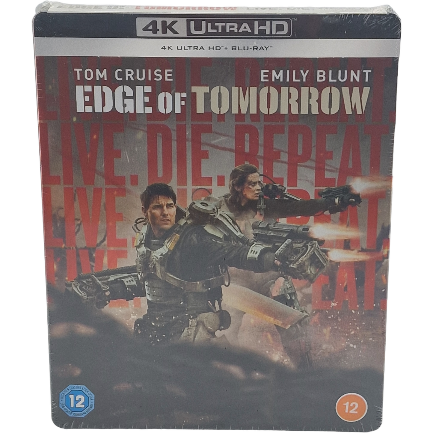 Edge of Tomorrow 4K Ultra HD + Blu-ray SteelBook Live. Die. Repeat.Tom Cruise B