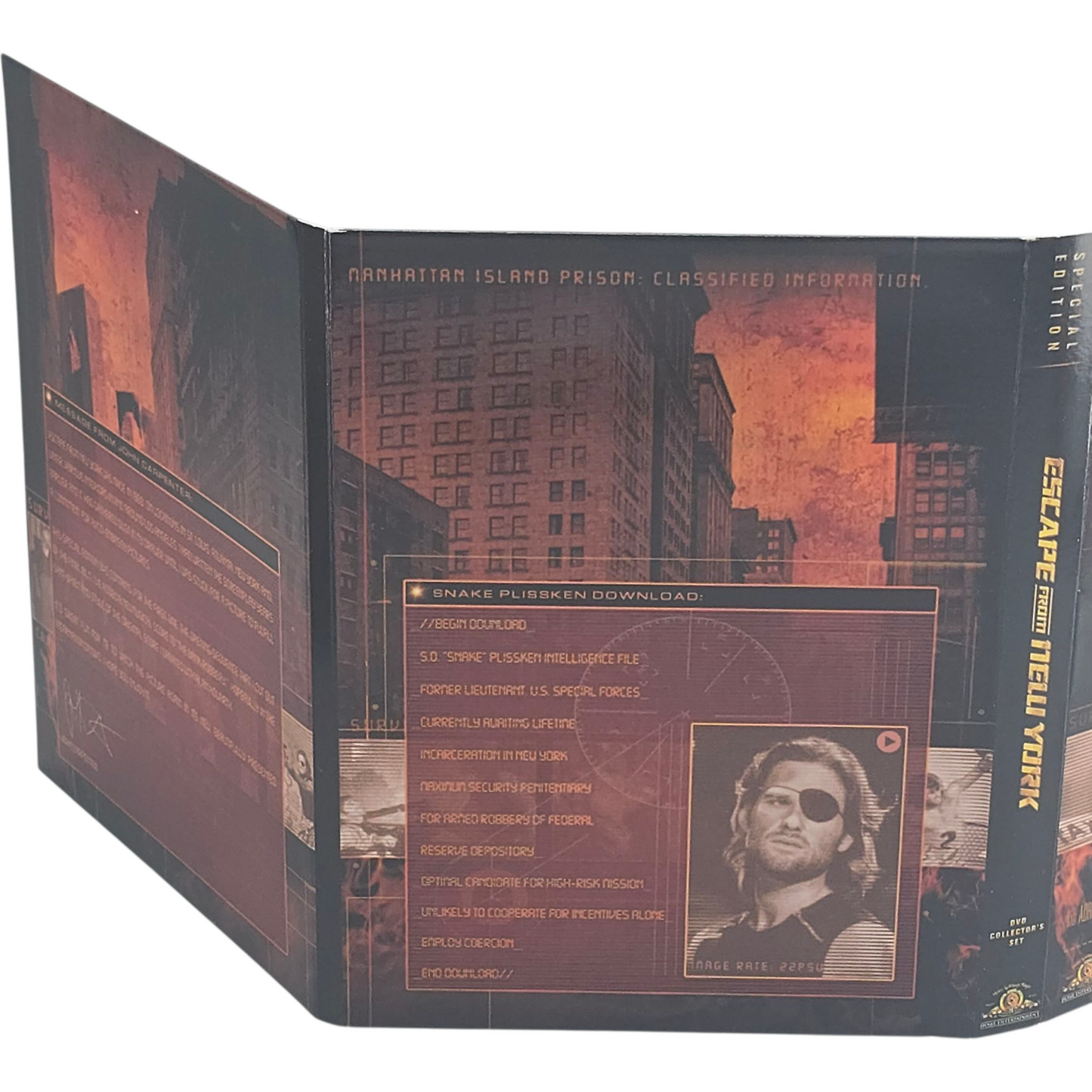 Escape from New York DVD DigiPack Collector John Carpenter Kurt Russel Zone 1