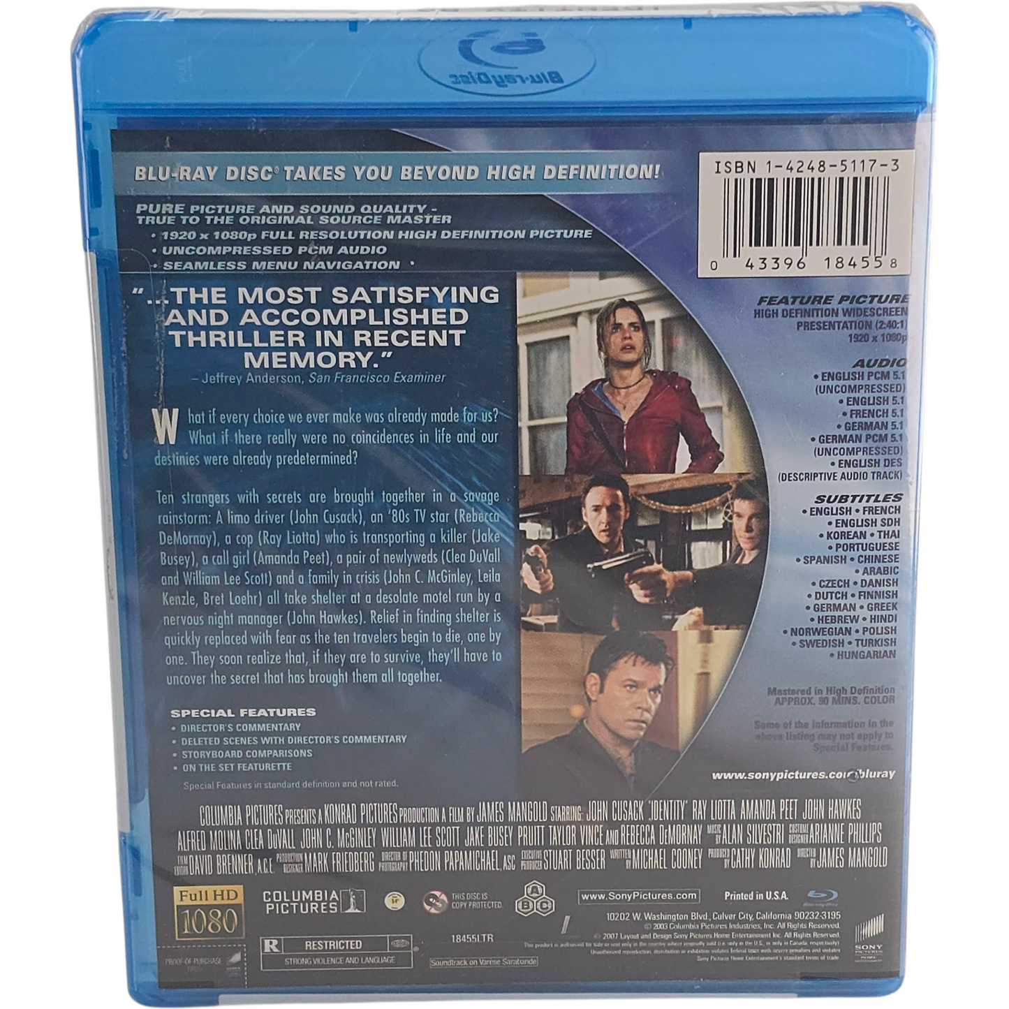 Identity Blu-ray John Cusack, Ray Liotta 2008 Region B