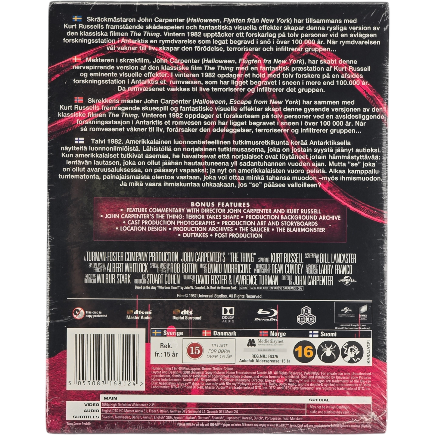 The Thing 1982 Blu-ray Steelbook édt limitée John Carpenter Kurt Russell 2018 B