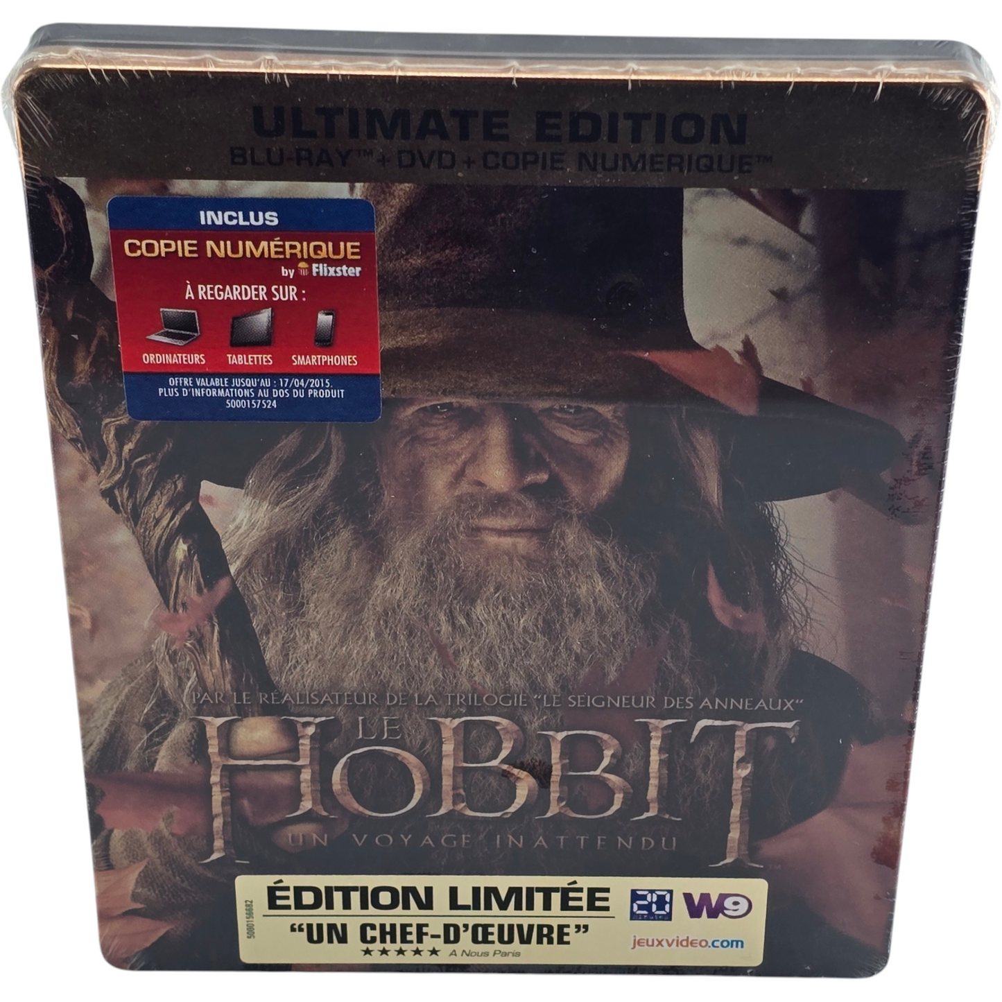 The Hobbit : An Unexpected Journey Gandalf SteelBook Blu-ray + DVD 2013 Zone B
