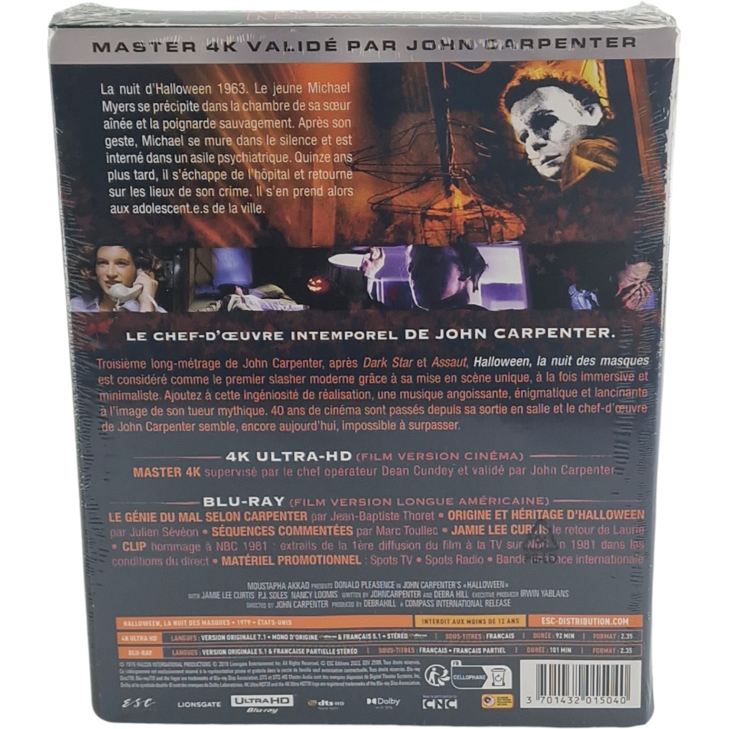 Halloween 1978 SteelBook 4 K Ultra HD + Blu-ray Jamie Lee Curtis Zone B