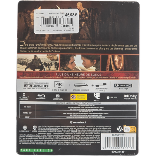 Dune : Deuxième Partie - SteelBook 4K Ultra HD Blu-ray édition Fnac France