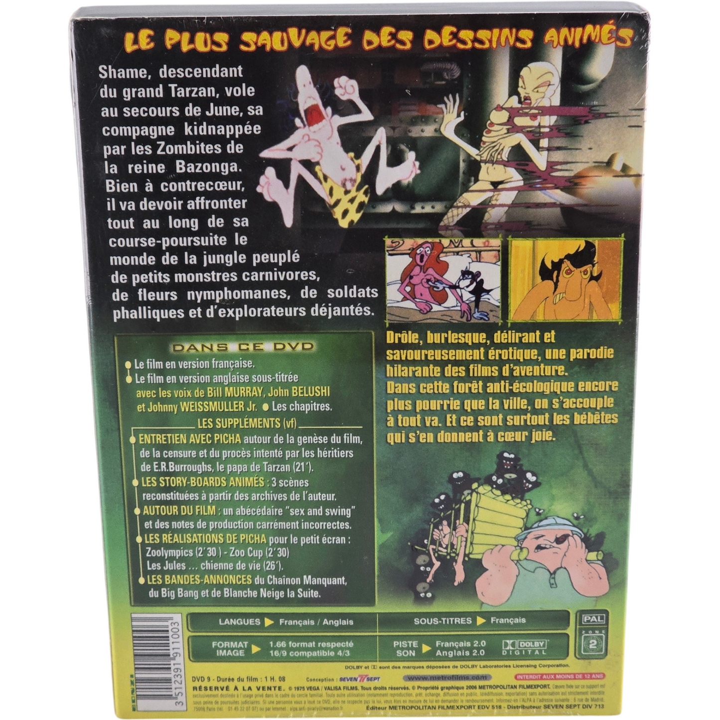 La Honte de la jungle 1975 DVD Édition Prestige Remasterisée Picha 2006 Zone B