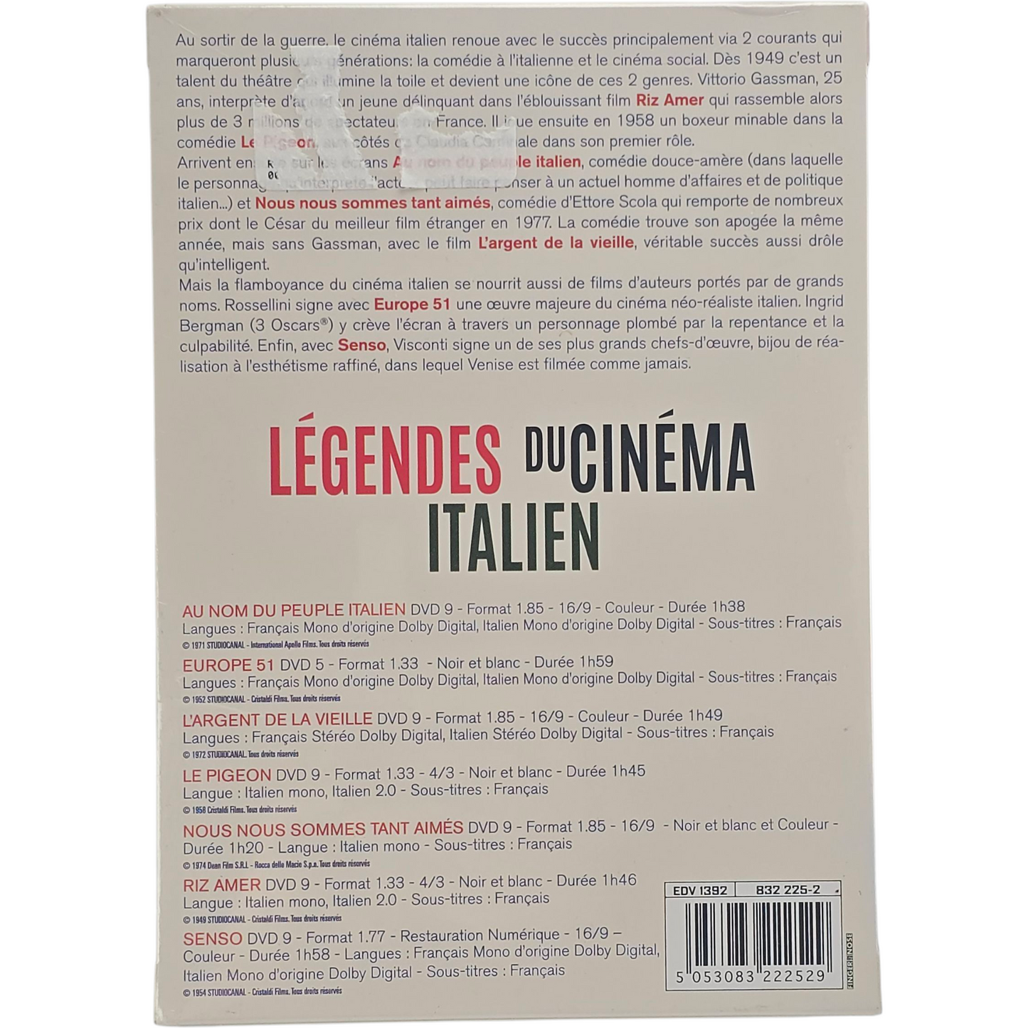 Les légendes du cinéma italien Coffret 7 Films Edition Spéciale Fnac DVD