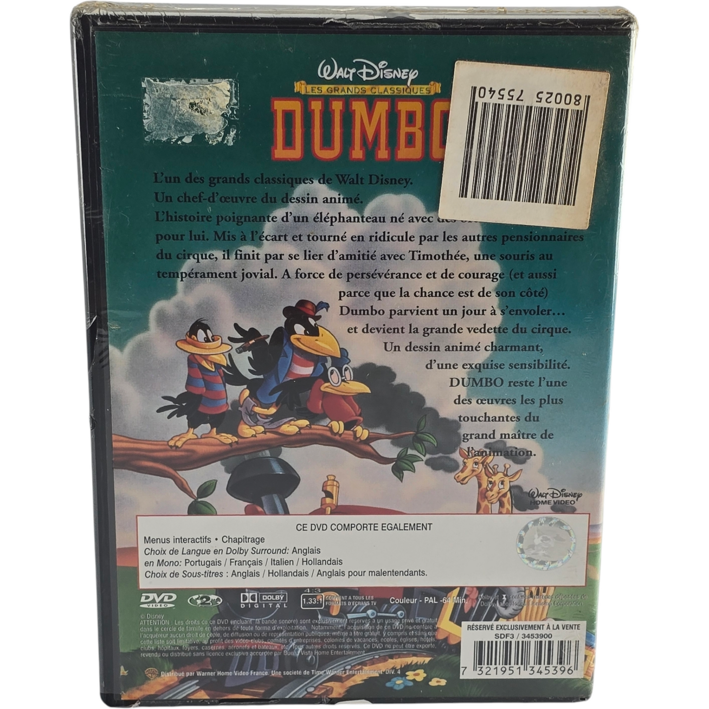 Dumbo DVD Ben Sharpsteen Collection Disney Buena Vista 1999 Zone 2