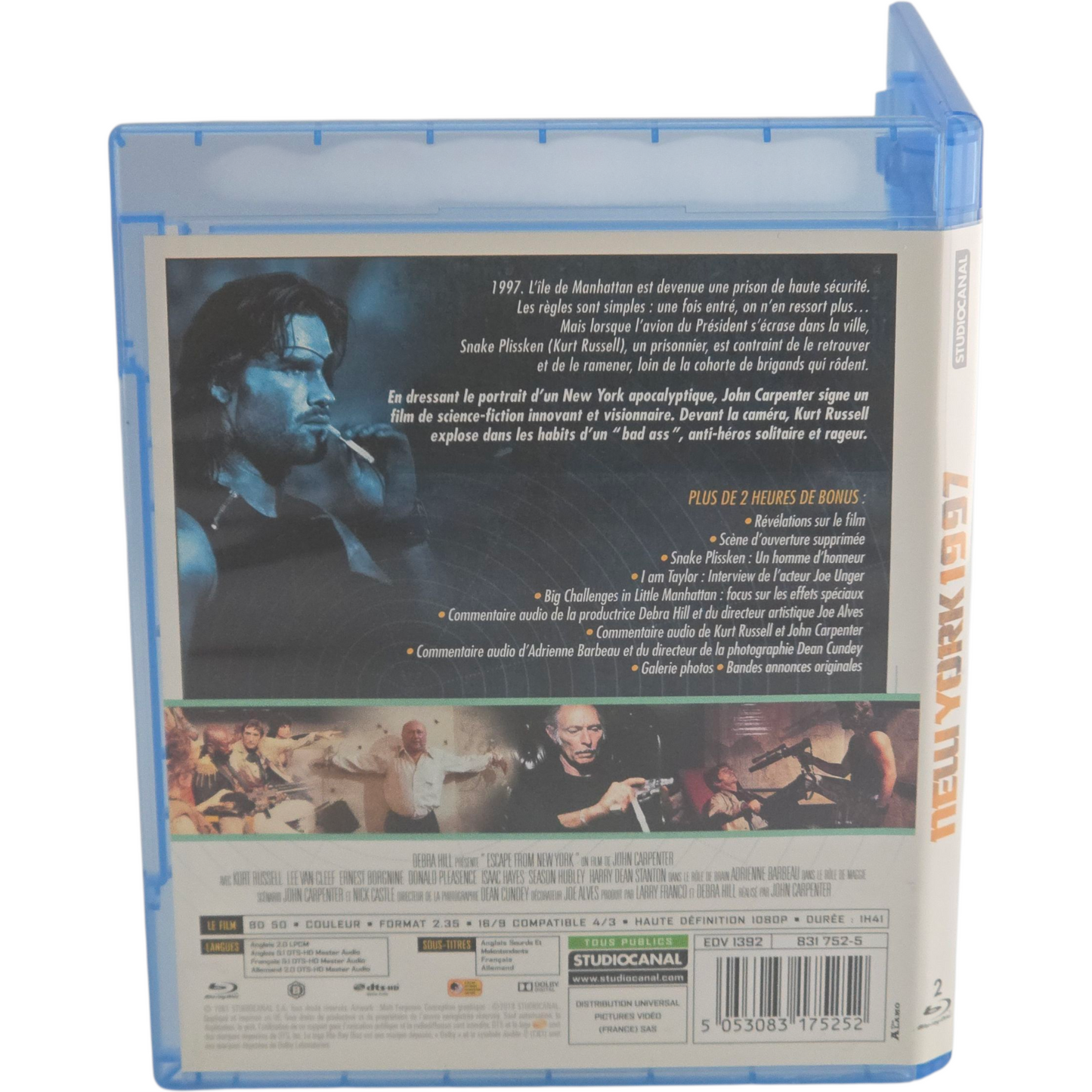 Escape from New York Blu-ray John Carpenter New-York 1997 Zone B