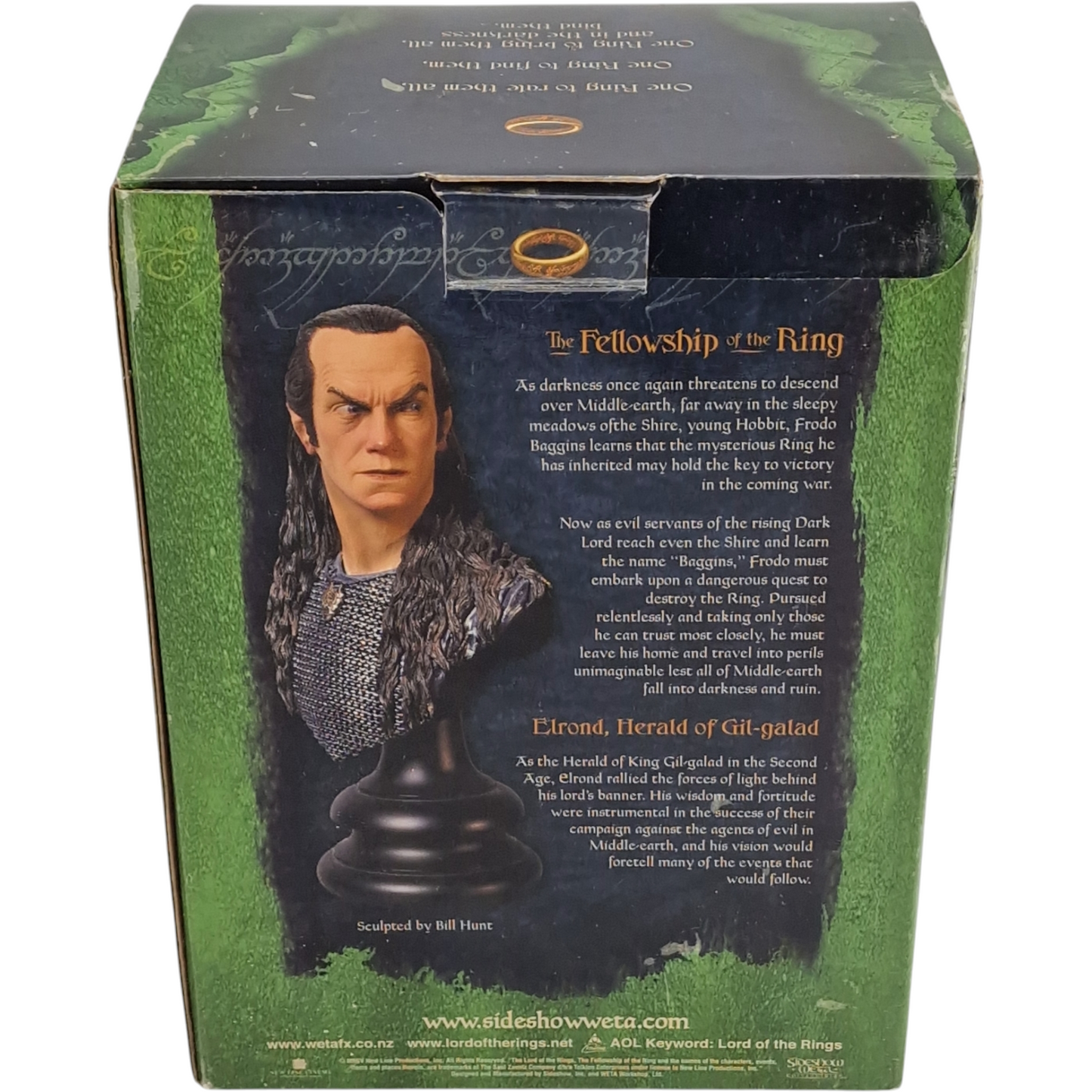 Seigneur des Anneaux Buste Resine Lord Elrond Sideshow Weta 3000 Ex Polystone 1/4