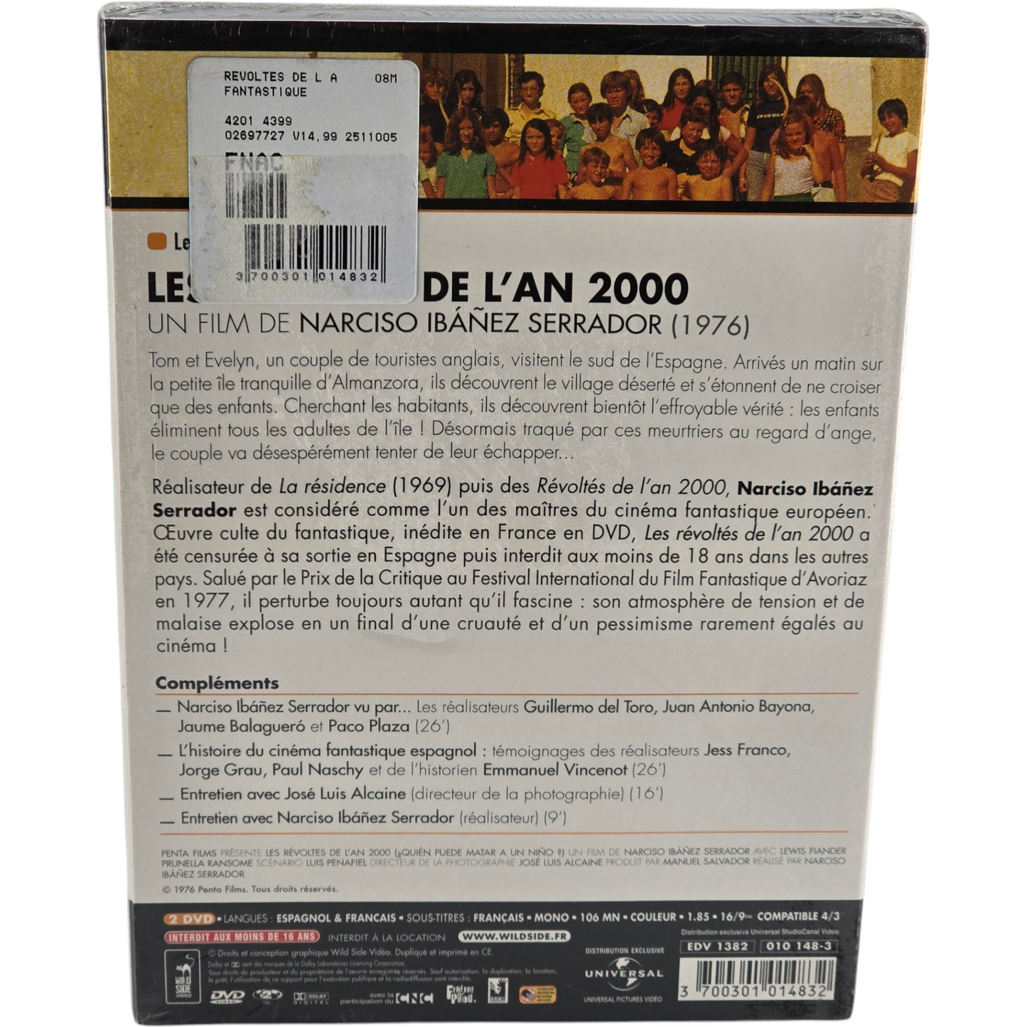 Les Révoltés de l'an 2000 2 X DVD Édit Collector Narciso Ibáñez Serrador Zone 2