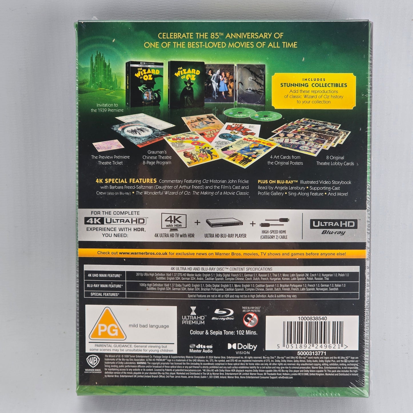 Le magicien d'Oz 4K Ultra HD + Blu-ray Steelbook Collector Ltd théâtrale Zone B