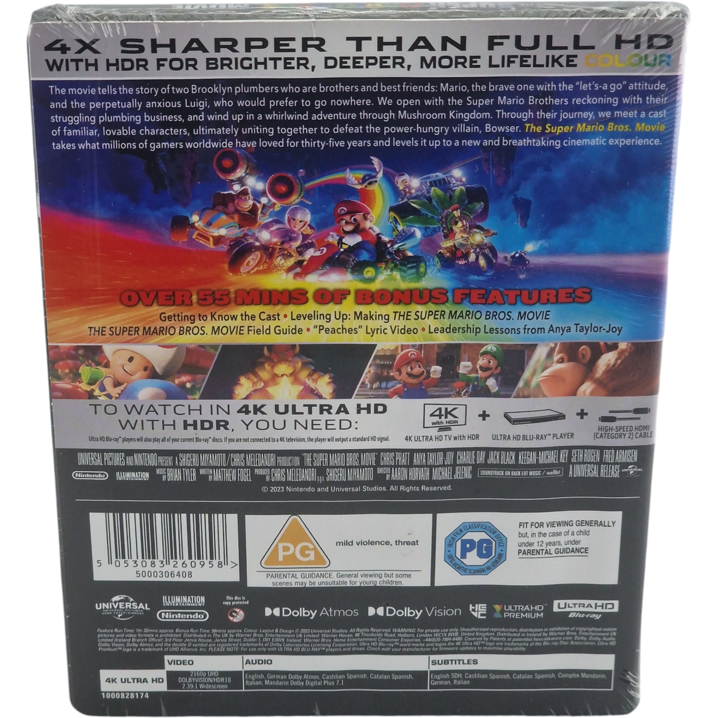 The Super Mario Bros. Movie 4K Ultra HD Steelbook Chris Pratt Region Libre