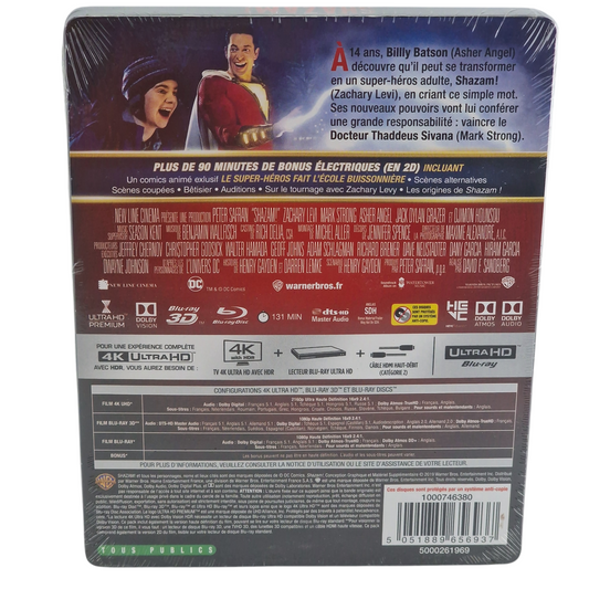 Shazam! (2019) – SteelBook 4K Ultra HD + Blu-ray 3D + Blu-ray + CD – Zones A/B – vue 3