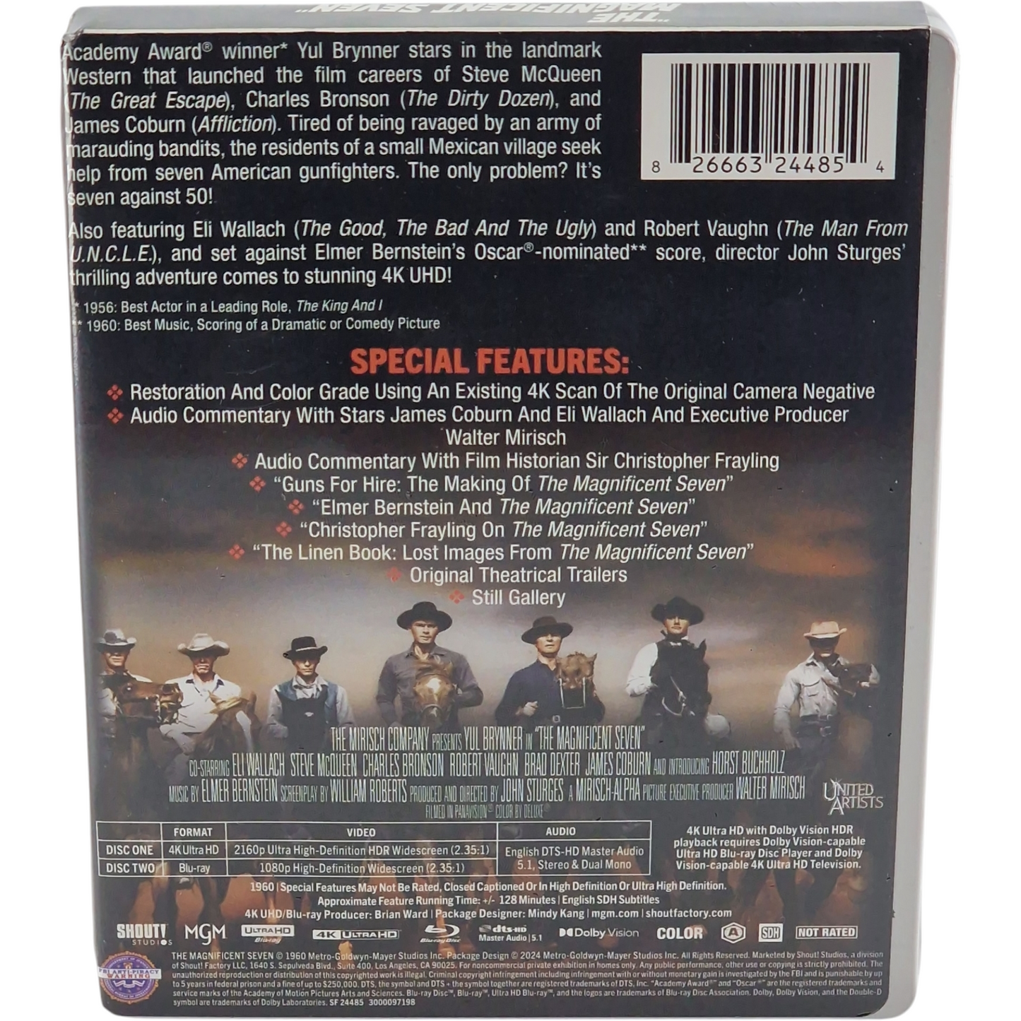 The Magnificent Seven SteelBook 4K Ultra HD + Blu-ray Wallach, Steve McQueen, A