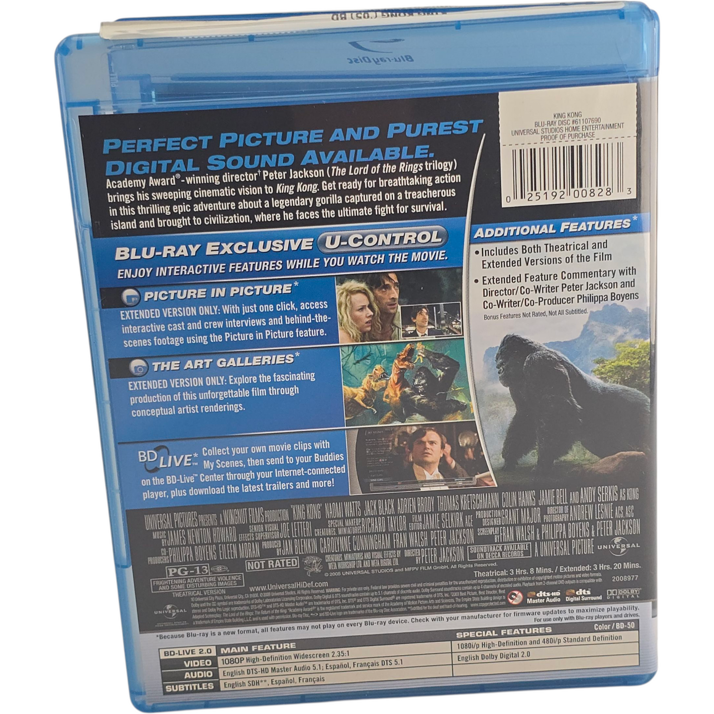 King Kong Blu-ray Peter Jackson Naomi Watts, Jack Black Zone A