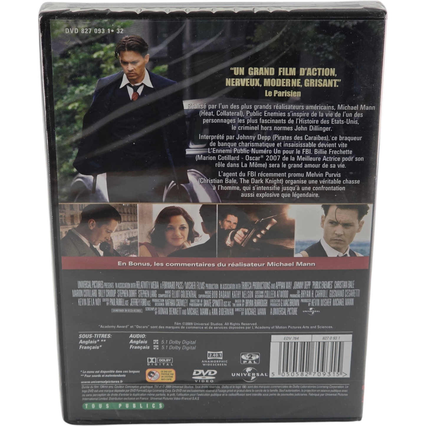Public Enemies DVD Johnny Depp Christian Bale Marion Cotillard Michael Mann ZN 2