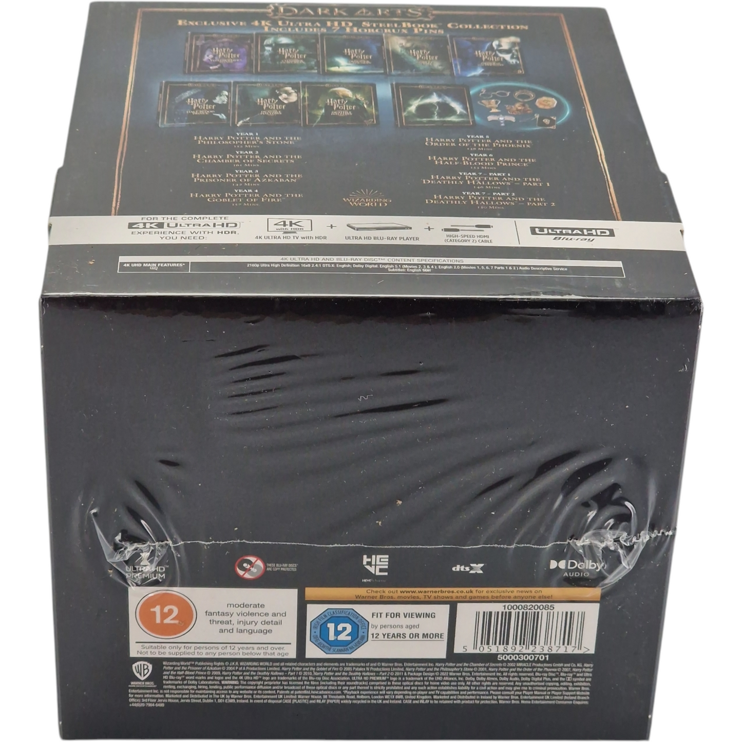 Harry Potter:4K Ultra HD SteelBook Coffret Dark Arts Collection 9 Disques Zone B