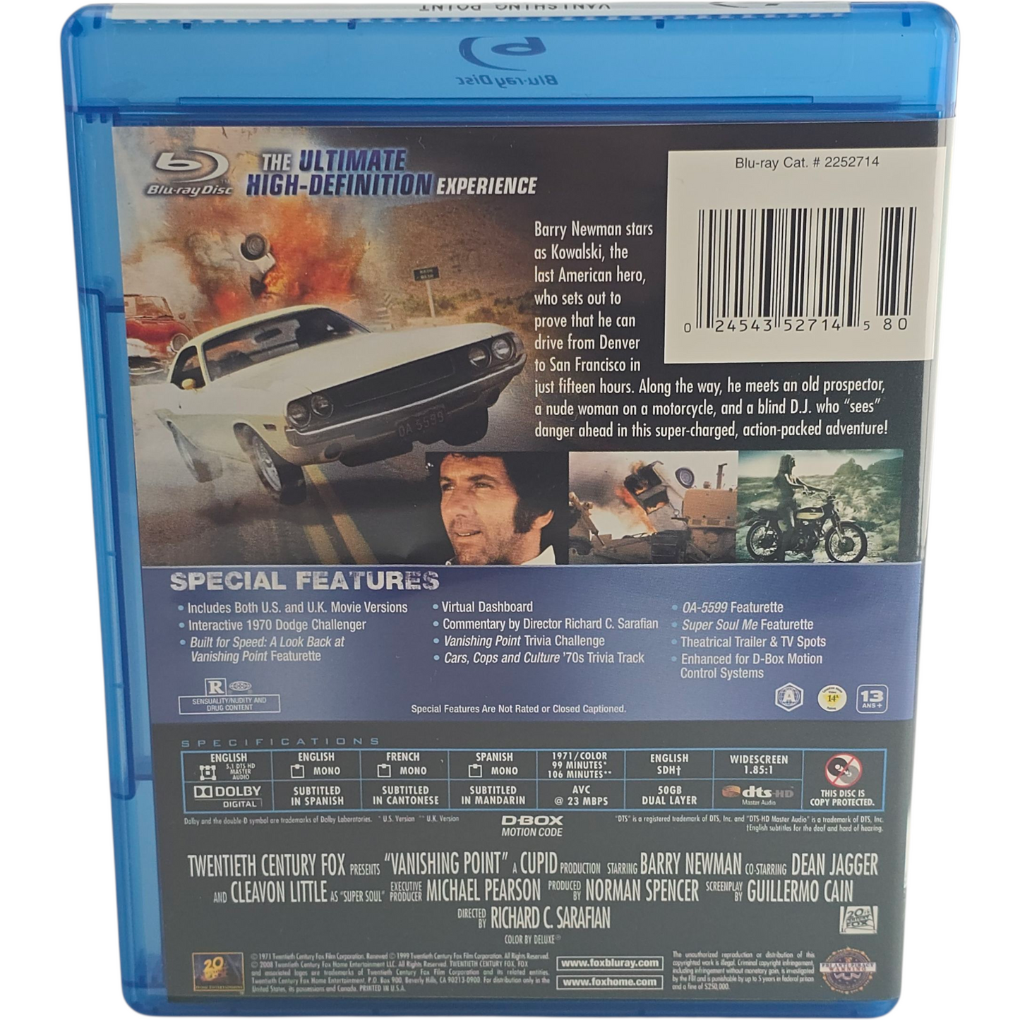 Vanishing Point Blu-ray Barry Newman, Cleavon Little Zone B