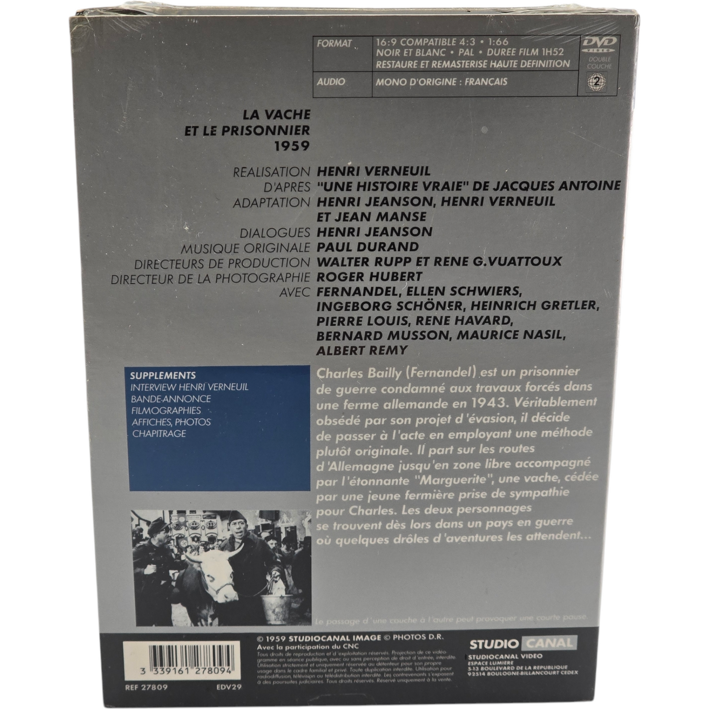 La Vache et Le Prisonnier DVD Fernandel Pierre-Louis Henri Verneuil Zone 2