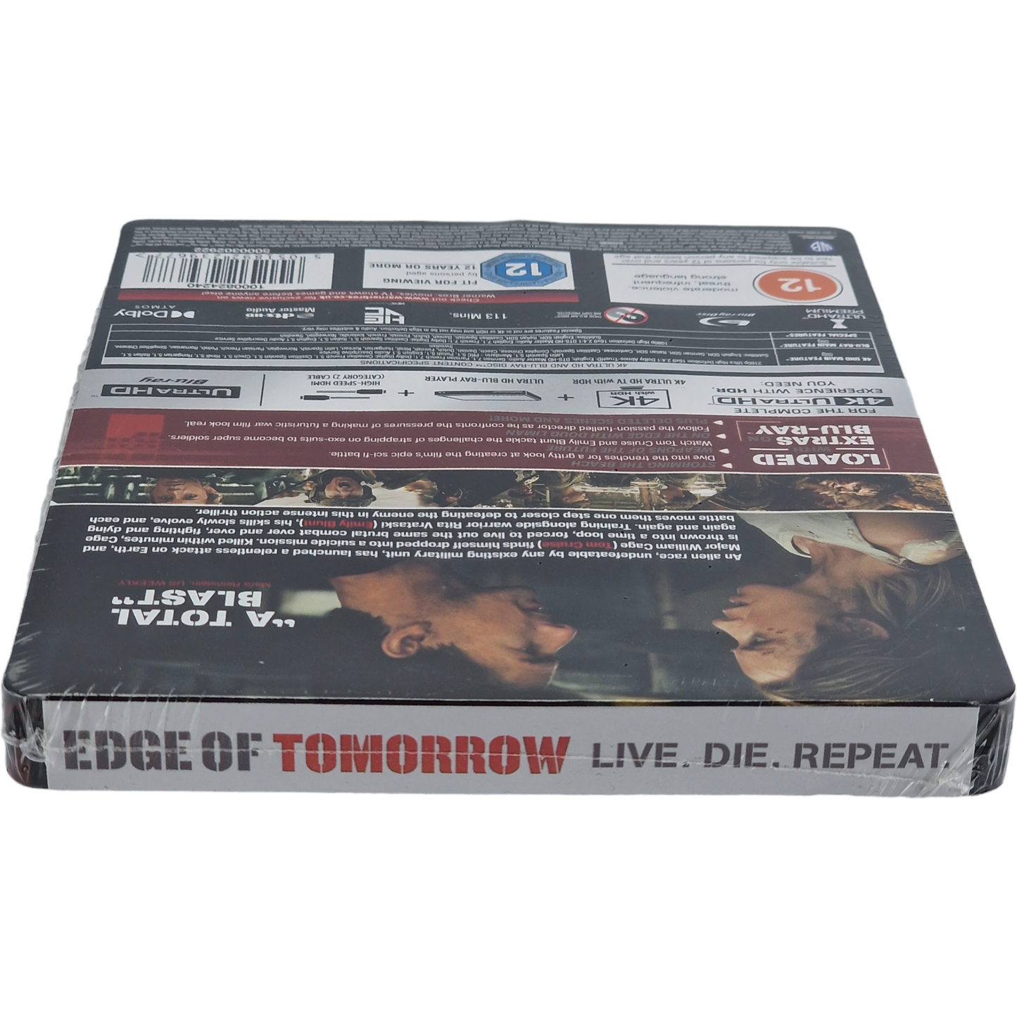 Edge of Tomorrow 4K Ultra HD + Blu-ray SteelBook Live. Die. Repeat.Tom Cruise B