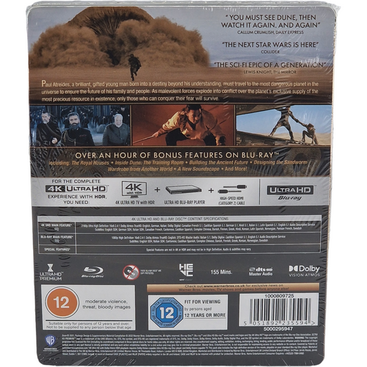 Dune 4K Ultra HD +Blu-ray SteelBook Édition Limitée Timothée Chalamet 2021 Libre