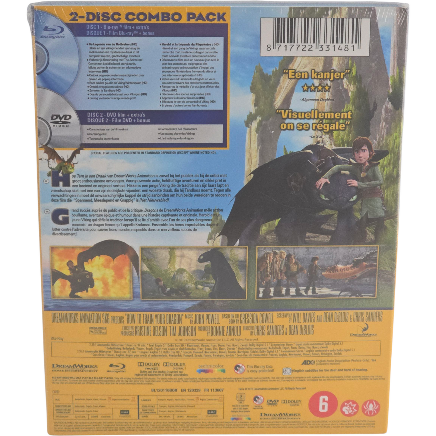 Dragons Blu-ray + DVD Combo 2 Disques Jay Gérard Butler Dreamworks Zone B