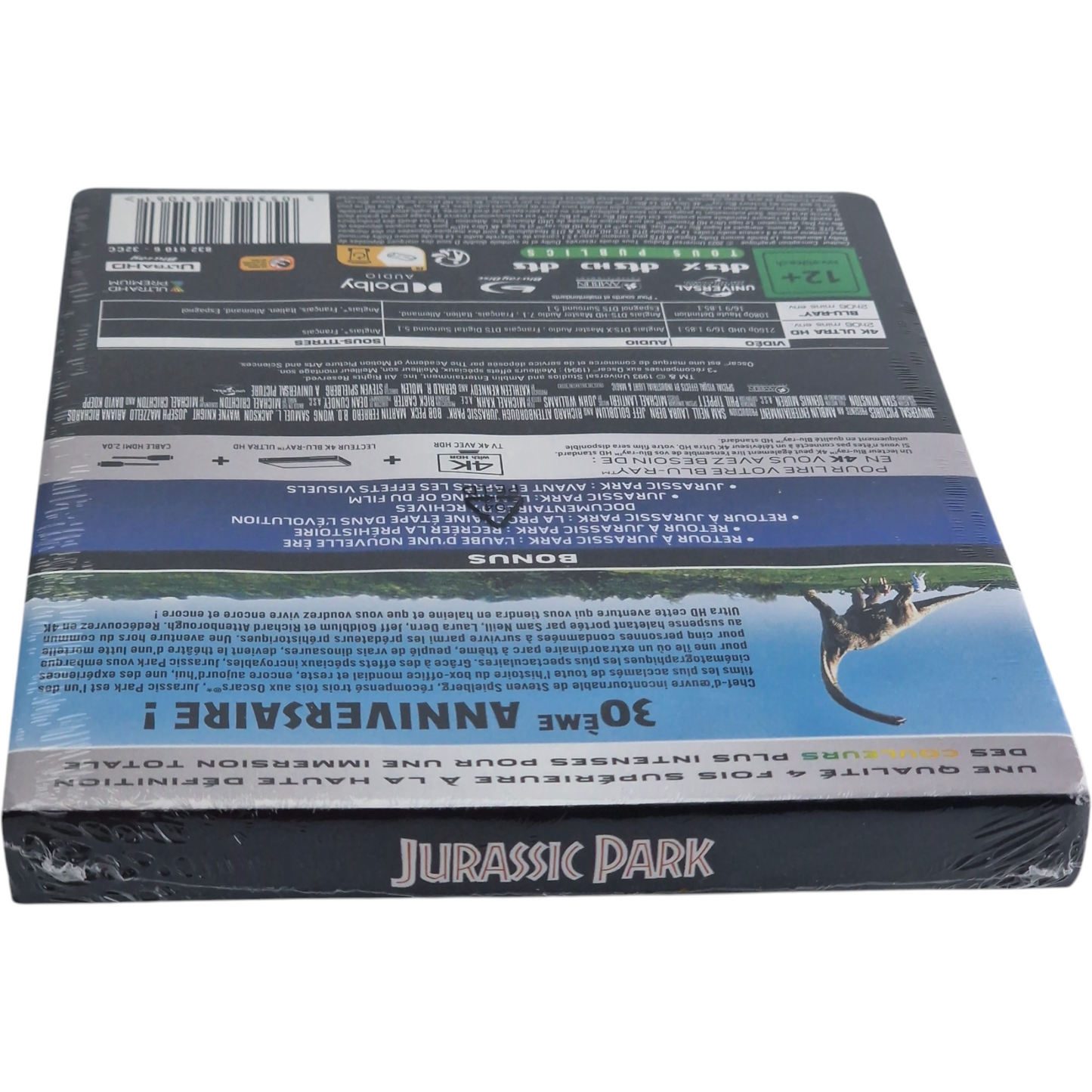 Jurassic Park SteelBook 4K Ultra HD +Blu-ray 30ème anniversaire Limitée Zone B