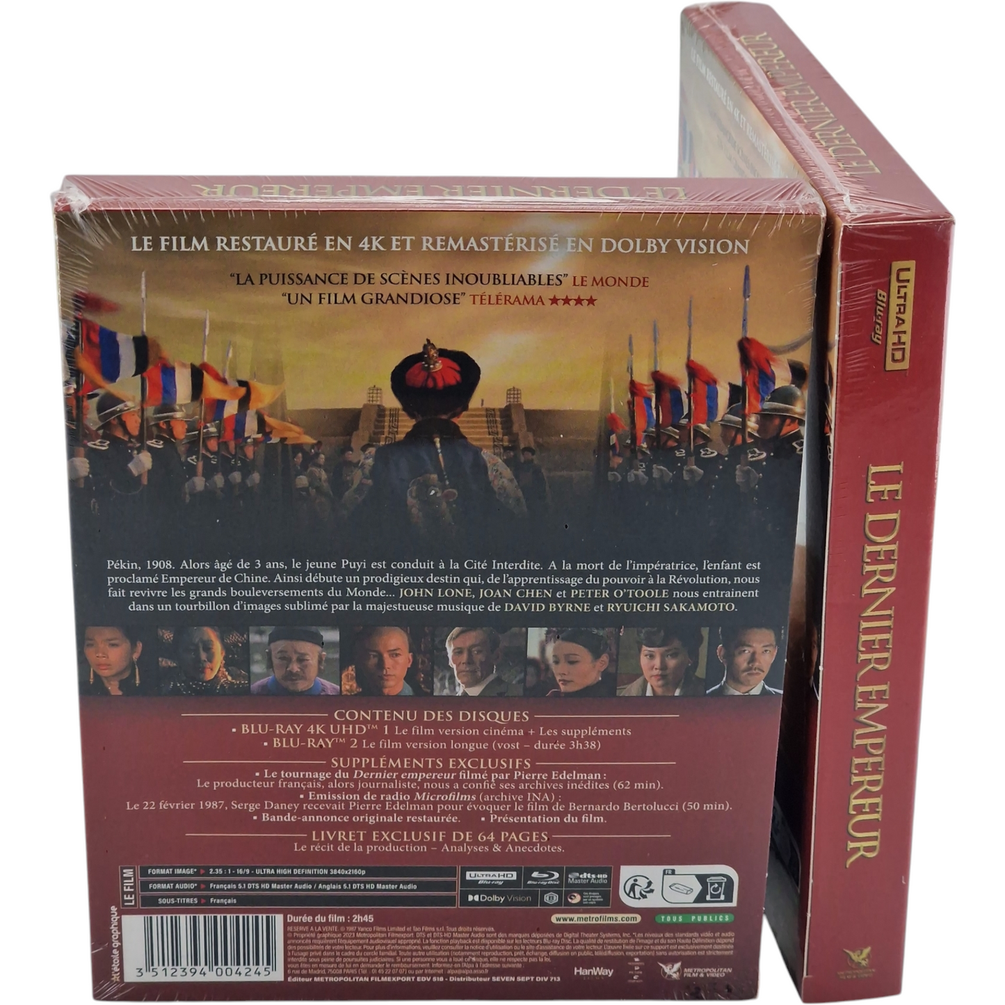 Le Dernier Empereur 4K Ultra HD + Blu-ray Édit Collector limitée DigiPack Zone B