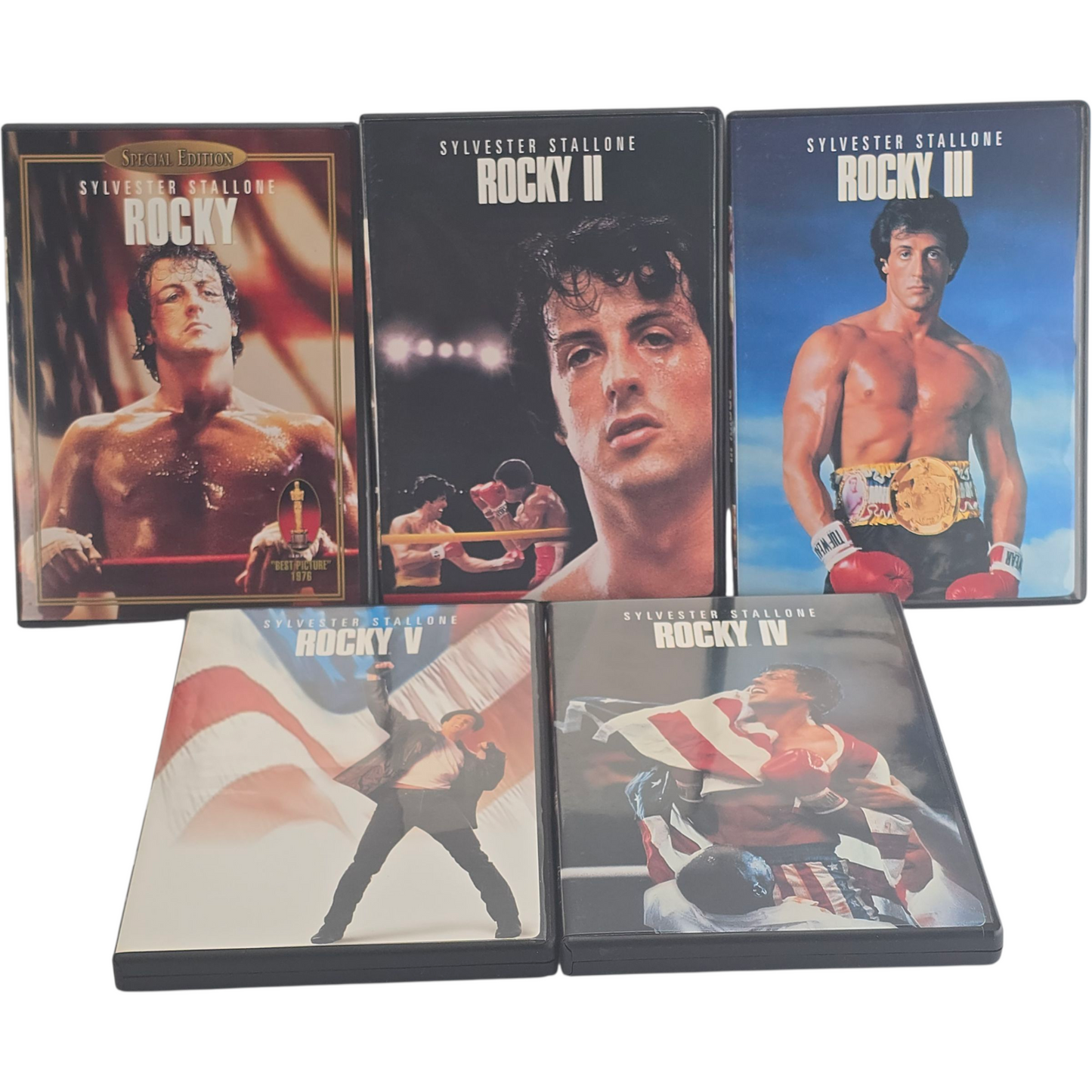 Sylvester Stallone Rocky I II III IV V DVD 5 Films Boxed Set Zone 1 US Import