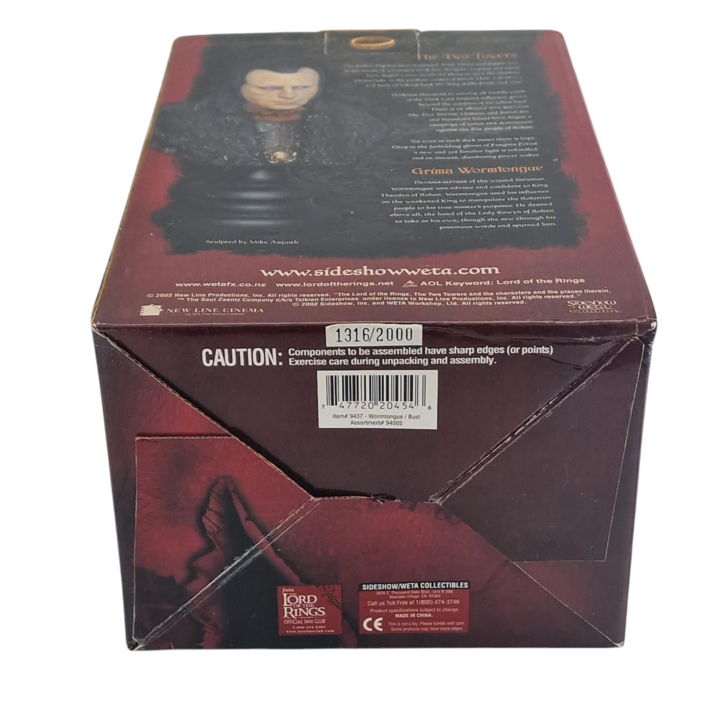Seigneur des Anneaux Buste Polystone Grima Wormtongue Sideshow Weta Limitée 2000 Ex